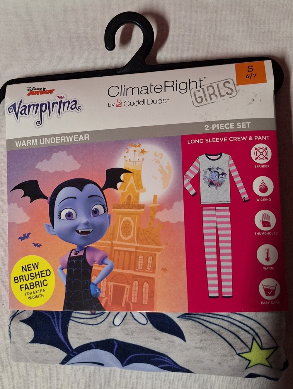 Vampirina Girls' Pink & Gray Long Sleeve Pajama Set - ClimateRight by Cuddl Duds